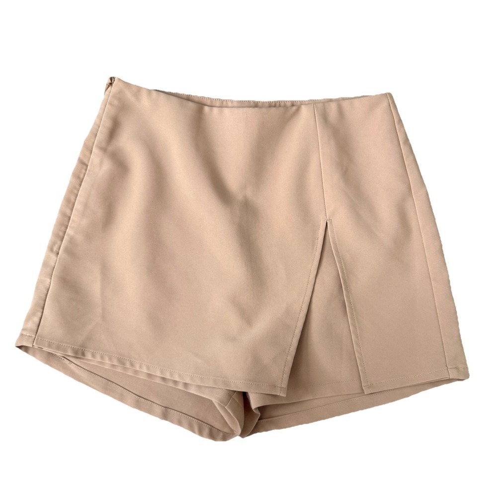 Akira Mini Skort Womens Small Beige Preppy Clubwear Neutral Tennis Prep College